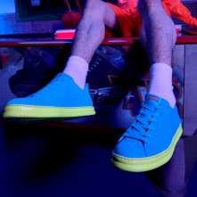 Camper Runner Sneakers Neon Blue - Mens Singapore ZNWRXI-878